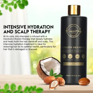 KizaiaCare Keratin Hair Treatment | Anti-dandruff Shampoo | Moisturizing - Detangling | Volumizing | Smoothing | Curly Frizzy Hair Protection | Sulfate and Paraben Free | Suitable For All Hair Type