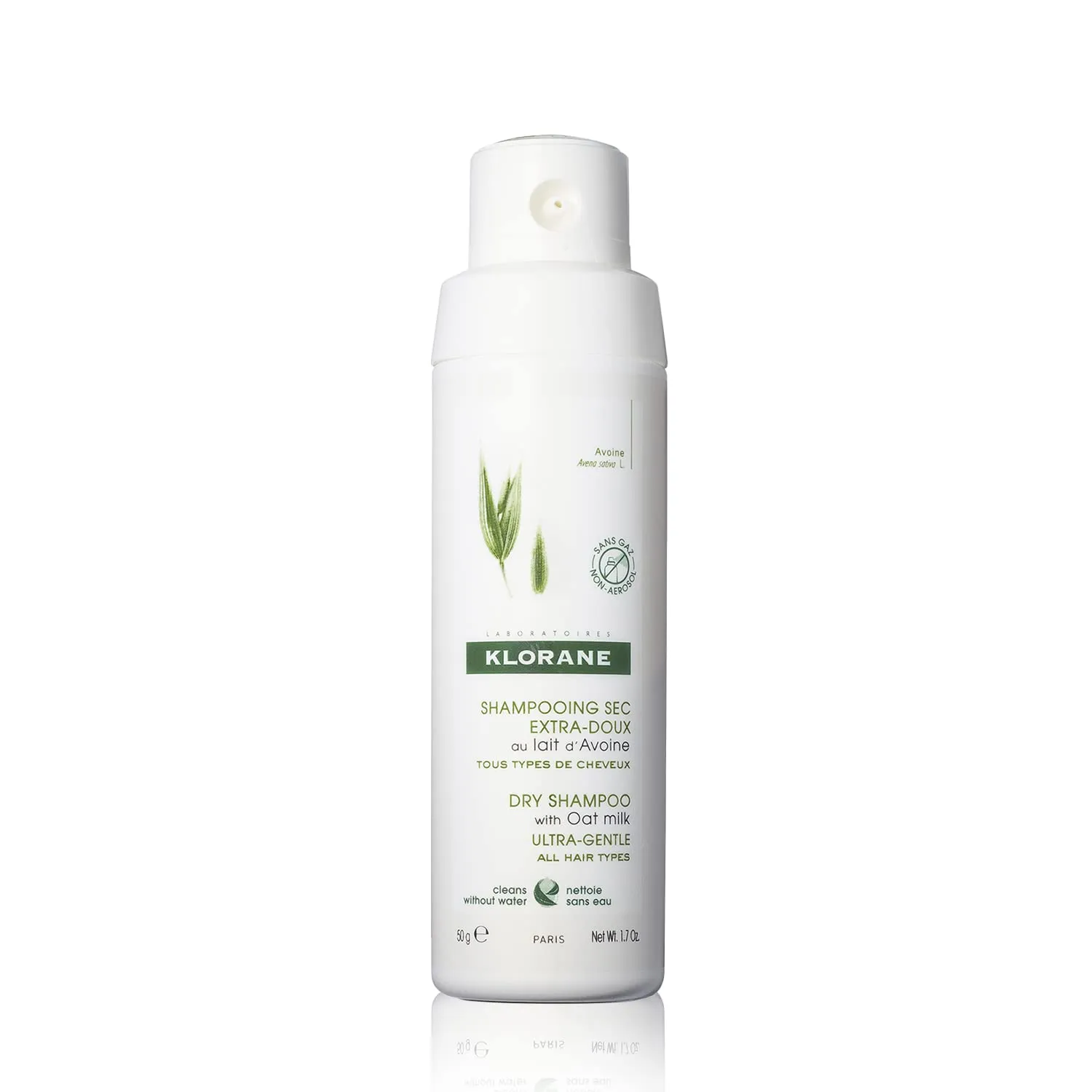 Klorane Dry Shampoo with Oat Milk - Eco-Friendly Non-Aerosol Formula - Vegan & Dermatologist Tested - Ultra-Gentle Powder Formula with Plant-Based Ingredients - Fully Recyclable Bottle - 1.7 oz.