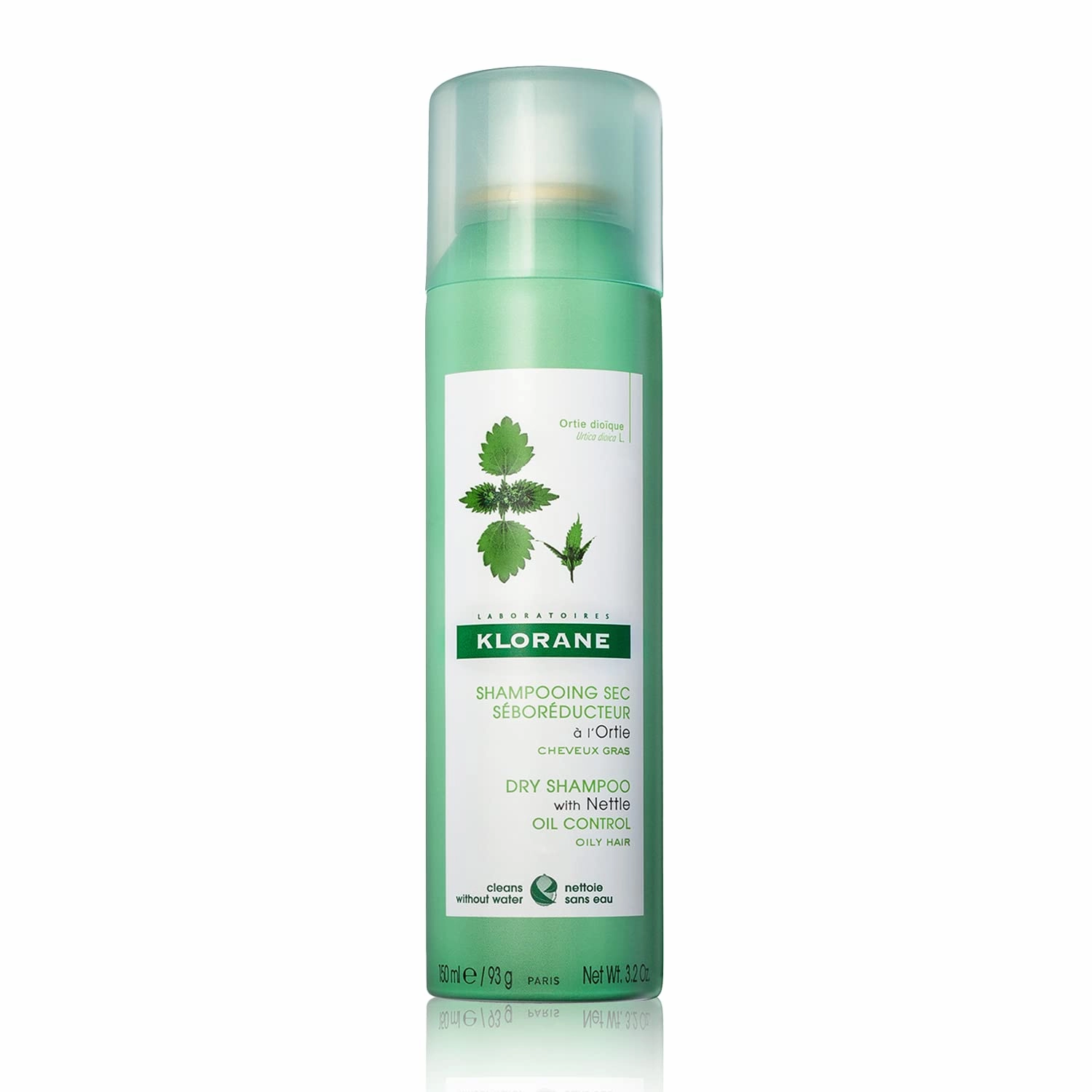 Klorane Dry Shampoo with Nettle for Oily Hair and Scalp, Regulates Oil Production, Paraben & Sulfate-Free, 3.2 oz.