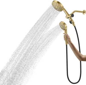 Kohler Prone 3-in-1 Multifunction Shower Head with PowerSweep Combo Shower Kit, PowerSweep Spray, Magnetic Handshower Dock (Gold)