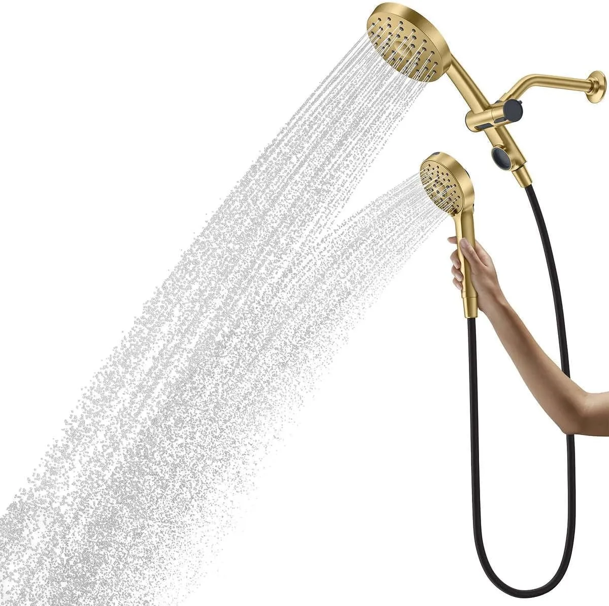 Kohler Prone 3-in-1 Multifunction Shower Head with PowerSweep Combo Shower Kit, PowerSweep Spray, Magnetic Handshower Dock (Gold)