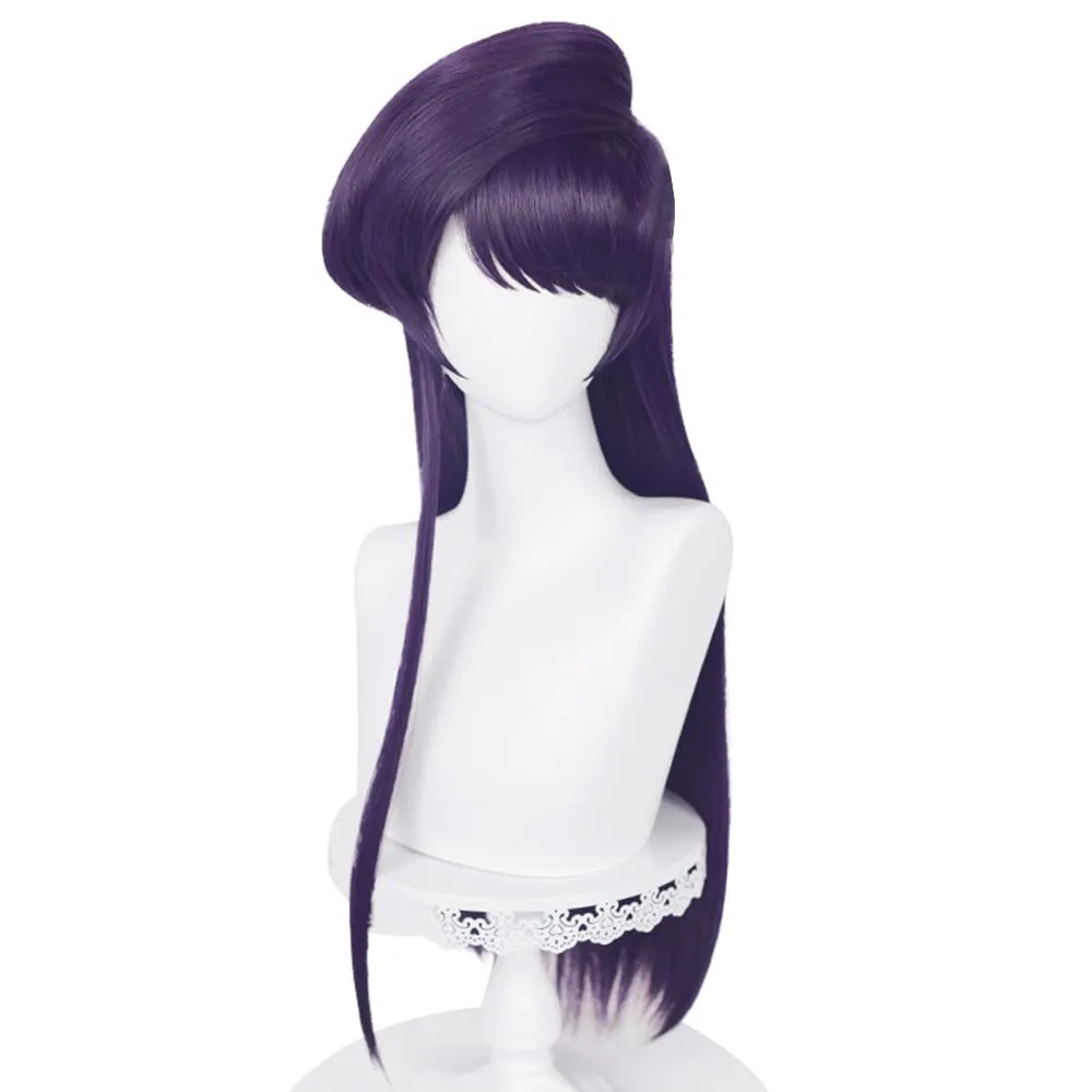 komi shoko Cosplay wig Purple 80cm (Purple(komi shoko) A)