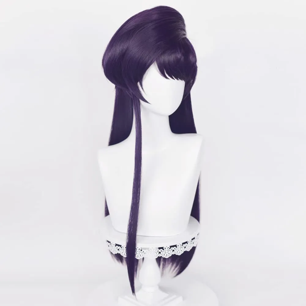 komi shoko Cosplay wig Purple 80cm (Purple(komi shoko) A)