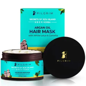 Korean Argan Oil Hair Mask with White Lotus & Camellia | Deep Conditioning & Hydrating for Dry Damaged Hair | Strengthen, Repair & Fights Hair Fall | 6.76 Fl Oz (200ml)