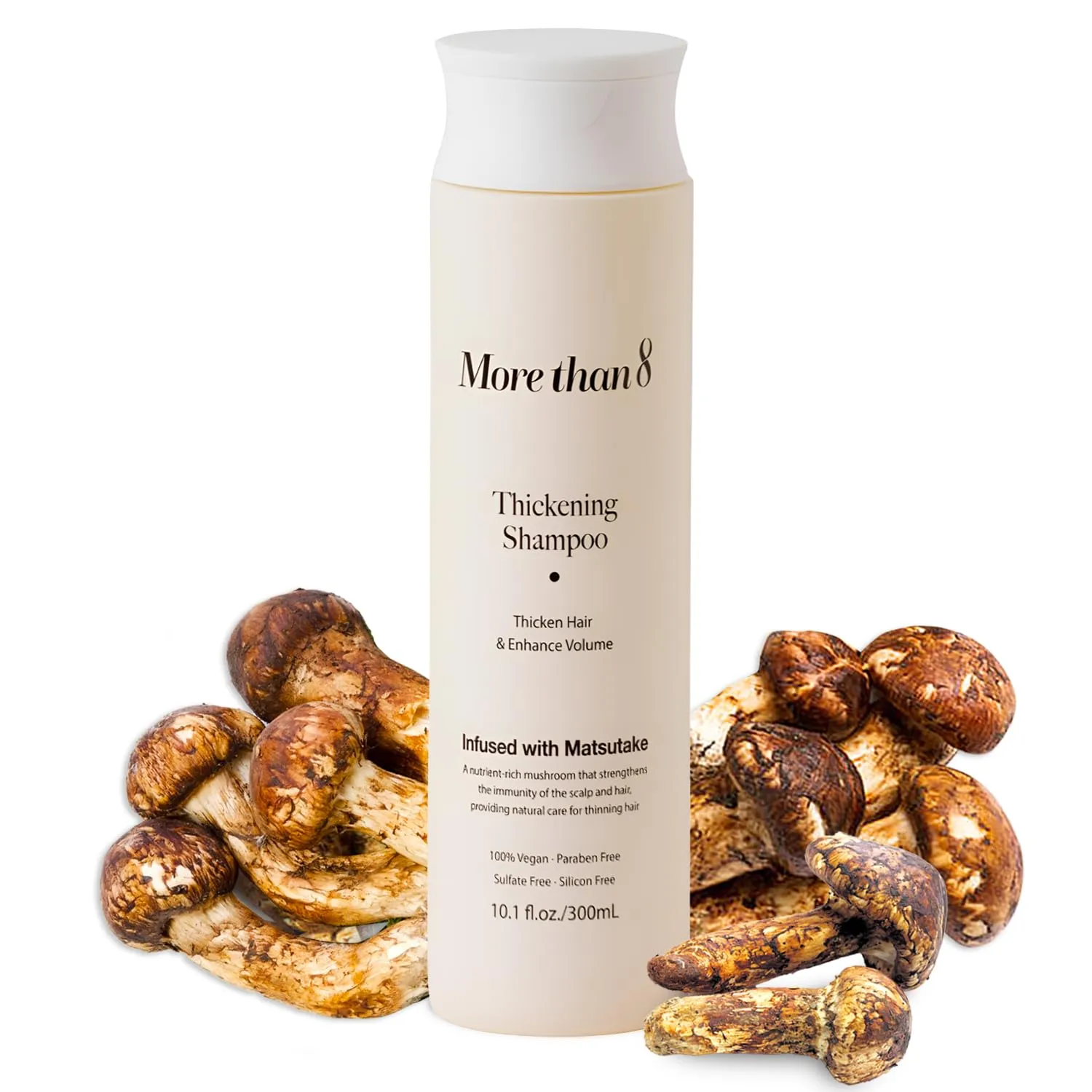 Korean Hair Thickening Shampoo with Matsutake mushroom, for Hair Loss and Hair growth – 300ml 100% Vegan, Paraben&Sulfate&Silicon Free - more than 8