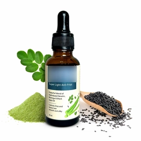 KRINAL Super Light Anti-Frizz Hair Serum For A.l.l. Scalp & Hair Types | Anti Hairfall Serum For Men & Women | Frizz Control Hair Serum With Moringa & Black Seed Oil