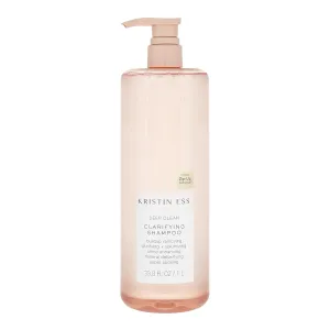 Kristin Ess Deep Clean Clarifying Shampoo - Removes Build Up, Dirt, & Hard Water for Oily Hair, Purifying, Cleansing, Volumizing - Product for Thick, Curly   Color Treated Hair - 1 Liter with Pump