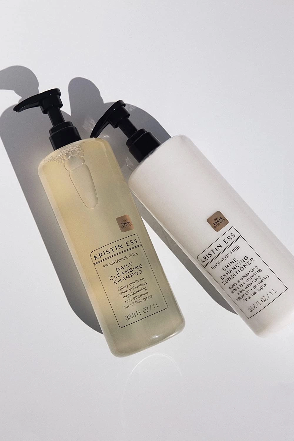 Kristin Ess Hair Fragrance Free Daily Cleansing Shampoo, Lightly Clarifying, Shine Enhancing, Vegan, Color   Keratin Safe, 33.8 fl oz (Pack of 3)