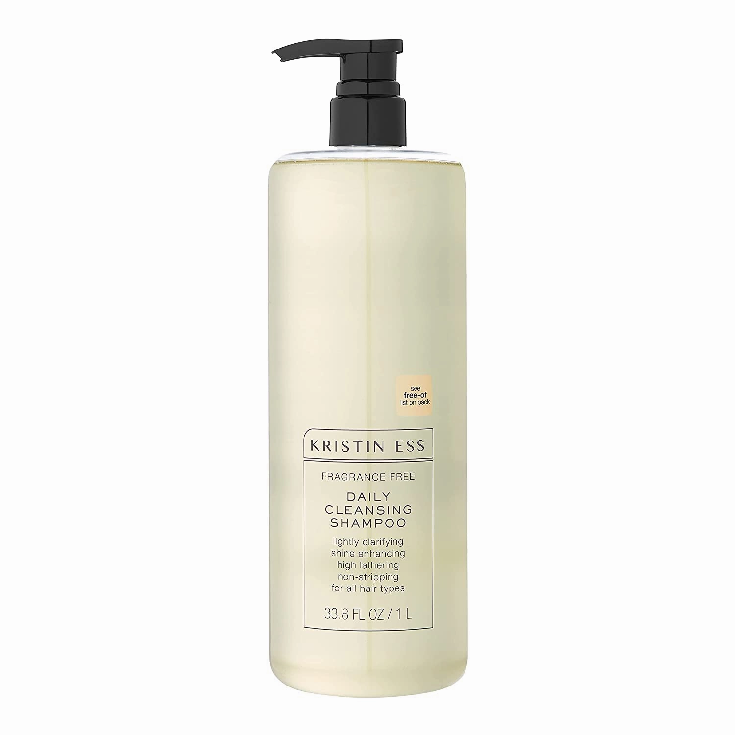 Kristin Ess Hair Fragrance Free Daily Cleansing Shampoo, Lightly Clarifying, Shine Enhancing, Vegan, Color   Keratin Safe, 33.8 fl oz (Pack of 3)