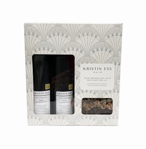 Kristin Ess HAIR Style Reviving Dry Shampoo - Cruelty Free, Veggan, Color   Keratin Safe, Free of Sulfates, Parabens, Phthalates (Include 2 x dry shampoo 4.3 ox   3 x velvet skinnies scrunchies)