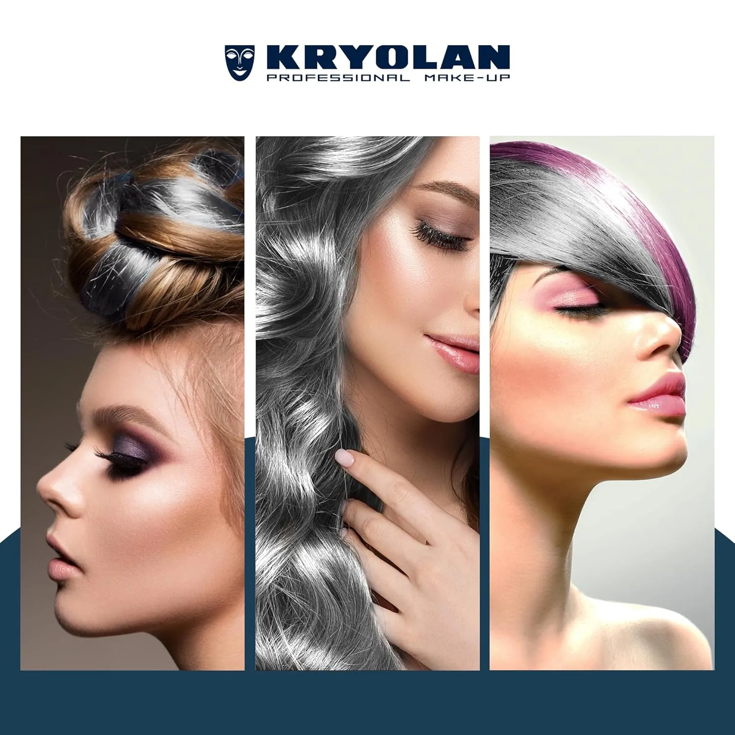 Kryolan Temporary Hair Color Spray- D19 Grey 150ml | Professional Quality & Washable | Colored Hair Spray for Professionals | Made In Germany