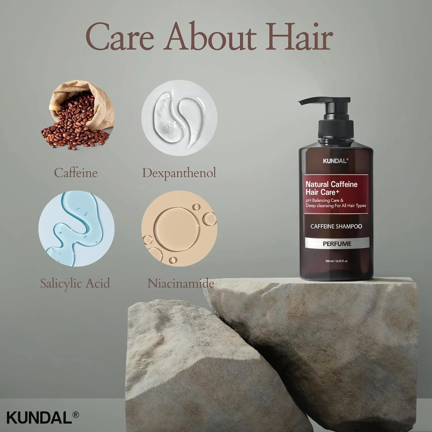 KUNDAL Official Caffeine Scalp Shampoo, 16.9 fl oz (500 ml), Cherry Blossom