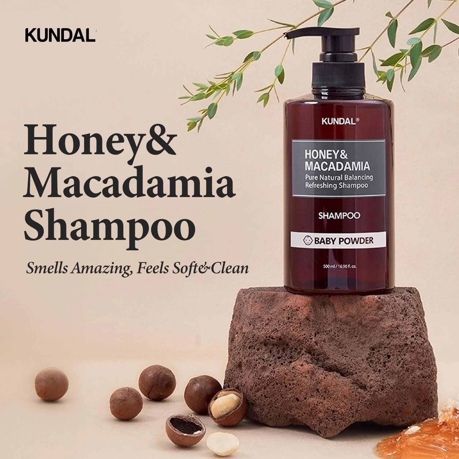 KUNDAL Natural Hair Shampoo [Ylang Ylang Scent] Ultimate Damage Hair Repair Strengthen, Nourish dry, with Honey, Argan Oil, Macadamia Oil, Free Paraben & Sulfate 600ml (300ml x2ea) 20.28 Fl Oz
