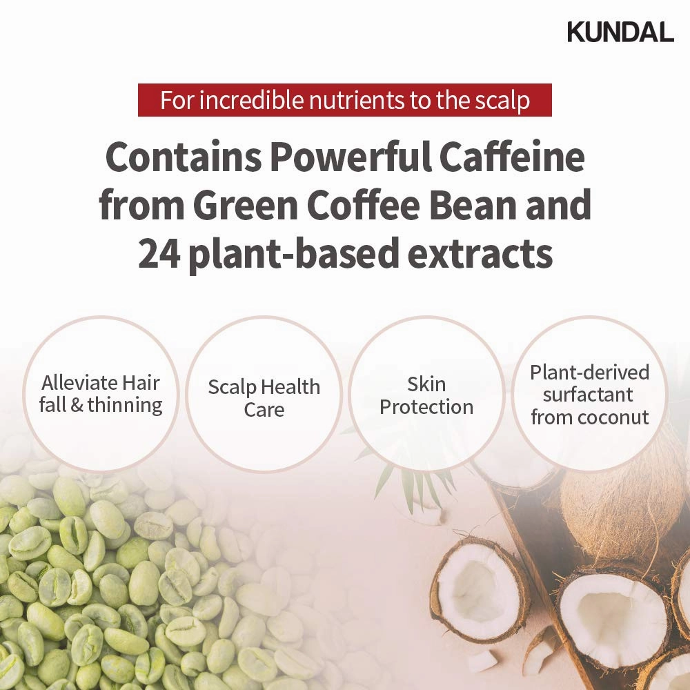 KUNDAL Official Caffeine Scalp Shampoo, 16.9 fl oz (500 ml), White Musk