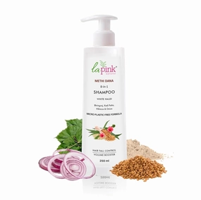 L.A.P.I.N.K. Methi Dana 8-in-1 Anti Hair Fall Shampoo – 250ml – Strengthens Roots, Reduces Hair Fall & Boosts Volume – For Men & Women – 100% Microplastic-Free – All Hair Types