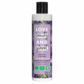 L.O.V.E. Beauty & Planet Smooth & Serene Shampoo, Argan Oil & Lavender, Frizz Control, Sulfate-Free, No Parabens or Dyes, 200ml – Vegan