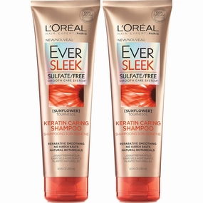 L’Oréal Paris Hair Care EverSleek Keratin Caring Shampoo, with Sunflower Oil, 2 Count (8.5 Fl; Oz each)