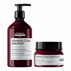 L'Oréal Professionnel Paris Vitamino Color Spectrum Shampoo & Mask Set - Maintains Day 1 Color Vibrancy, Provides Ultra High Glass Shine & Intensive Moisture For All Colored Hair