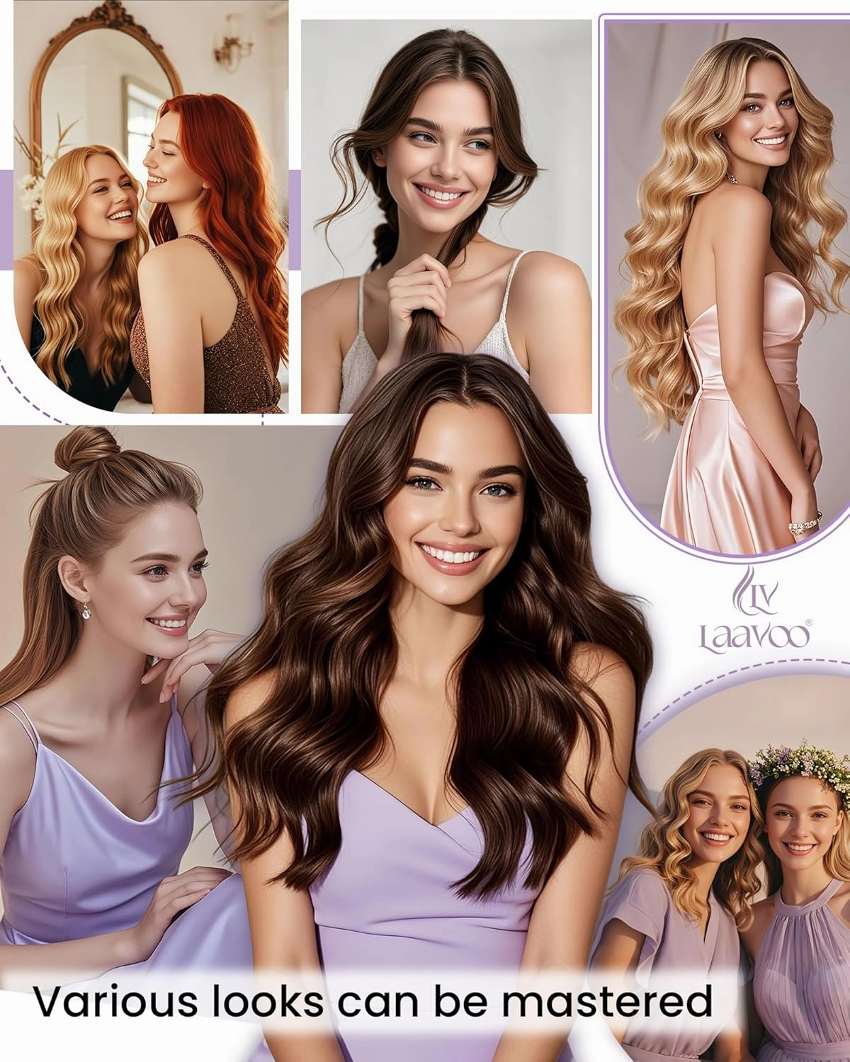 LaaVoo Clip in Hair Extensions Real Human Hair Light Brown to Ash Blonde Mix Platinum Blonde Balayage Human Hair Clip in Extensions Blonde Ombre Hair Extensions Clip ins 20 Inch 5pcs/80g