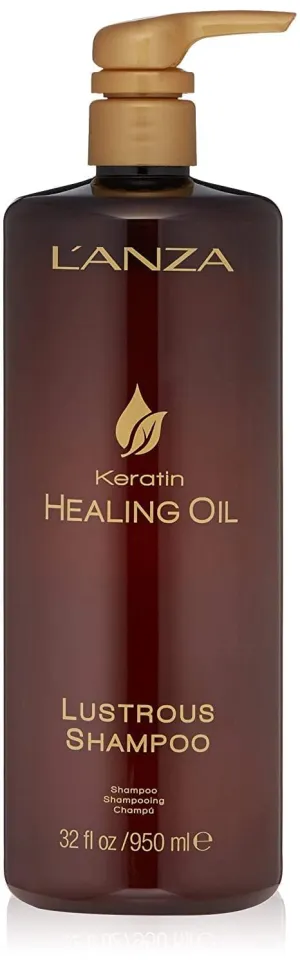 L'ANZA Keratin Healing Oil Lustrous Shampoo, Keratin Shampoo For Dry Damaged Hair, Boosts Shine, Strength and Hair Health, Repairing Damage and Prevents Frizz, Sulfate Free, Cruelty Free