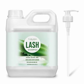 Lash Shampoo Bulk, Eyelash Cleanser for Extensions 2 Liters, Dispenser Pump, Non-irritating or Burning Eyelid Foaming Cleanser for Professional Salon and Home Use (Aloe Vera-2L)