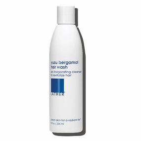 LATHER - Yuzu Bergamot Hair Wash, 8 fl oz - Daily Shampoo & Cleanser - Revitalize Hair - Yuzu, Orange Bergamot, Citrus - Sensitive Skin Safe - Hotel Approved - Vegan, Cruelty Free - Beauty & Hair Care