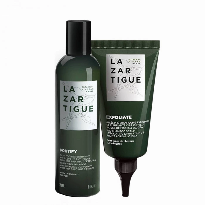 Lazartigue Fortifying Shampoo 250ml   Exfoliating Gel 75ml