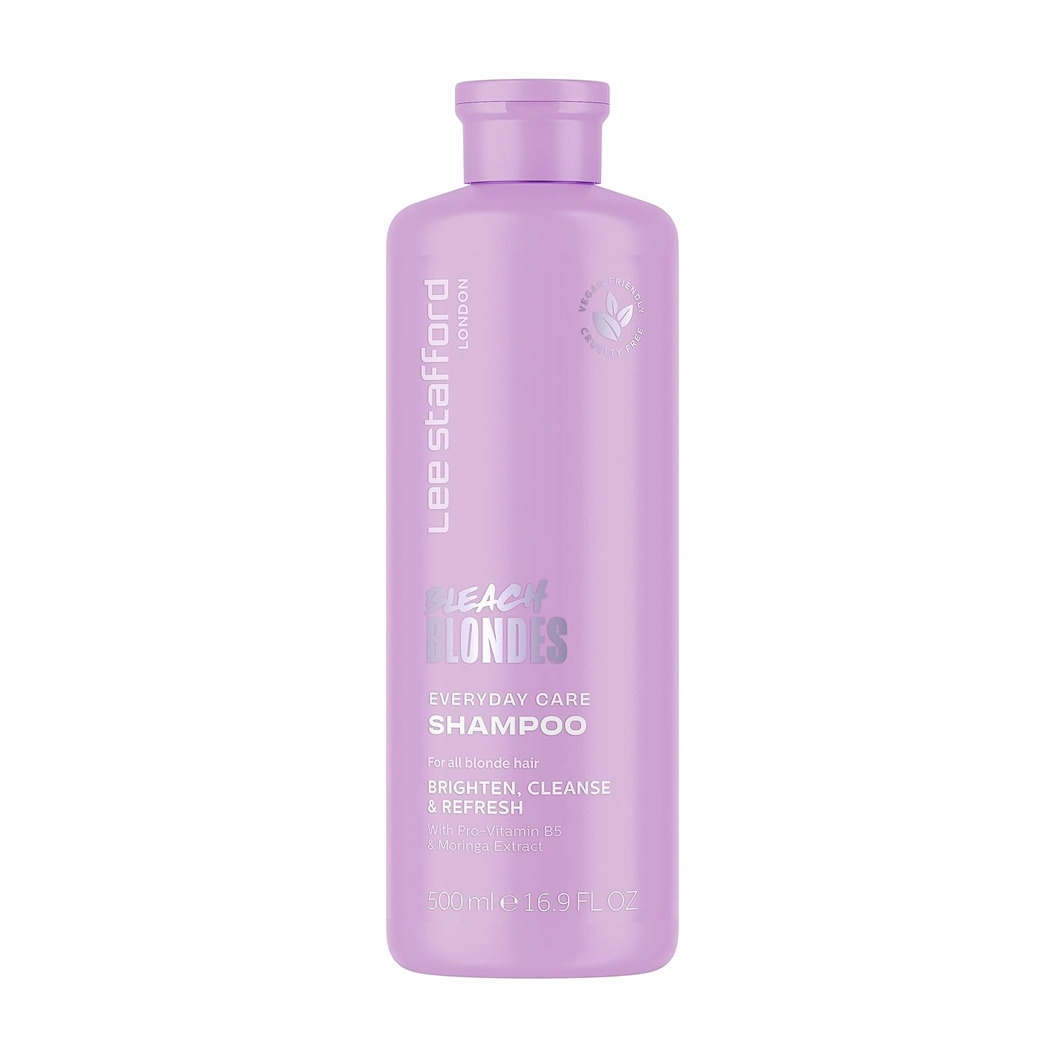 Lee Stafford Daily Blonde Shampoo | Bleach Blondes Everyday Care Cleanser - Best to Neutralizes Yellow Tones, Brightens & Refreshes for a Lighter Blonde, Hydrate Dry, Damaged Hair, 16.7 Fl Oz