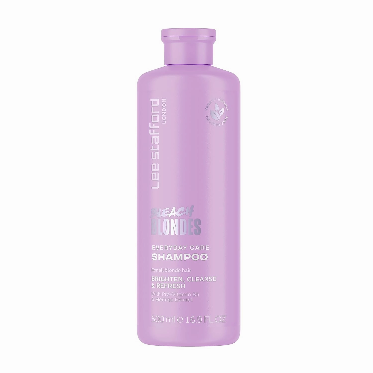 Lee Stafford Daily Blonde Shampoo | Bleach Blondes Everyday Care Cleanser - Best to Neutralizes Yellow Tones, Brightens & Refreshes for a Lighter Blonde, Hydrate Dry, Damaged Hair, 16.7 Fl Oz