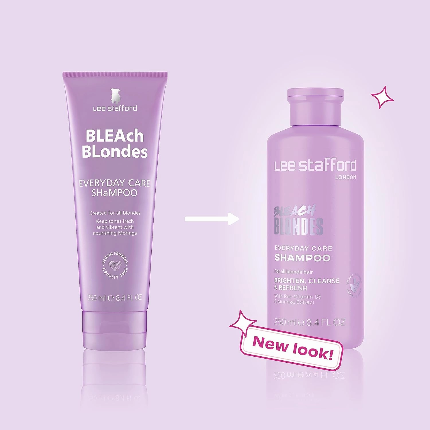 Lee Stafford Daily Blonde Shampoo | Bleach Blondes Everyday Care Cleanser - Best to Neutralizes Yellow Tones, Brightens & Refreshes for a Lighter Blonde, Hydrate Dry, Damaged Hair, 16.7 Fl Oz