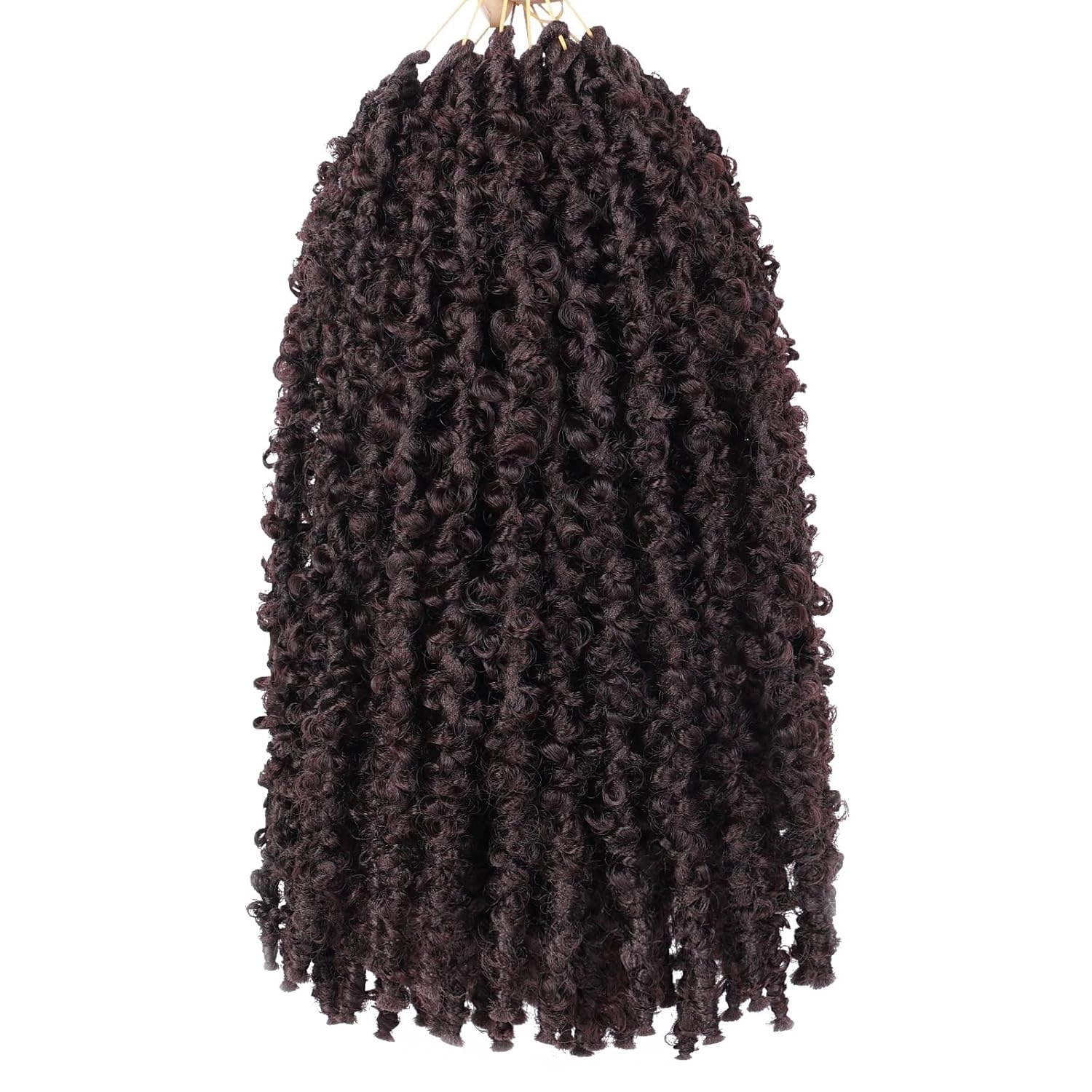 Leeven 12 Inch Pre-twisted Butterfly Locs Crochet Hair 6 Packs Short Crochet Butterfly Locs Dark Brown Synthetic Messy Distressed Faux Locs Crochet Hair Extensions for Women 4# 12 Strands/Pack