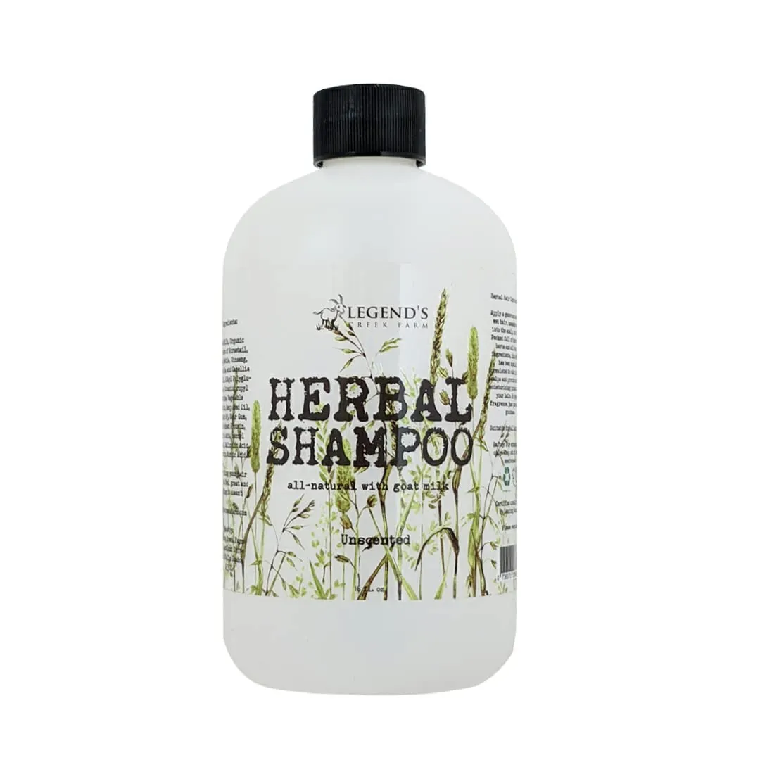 Legend's Creek Farm, Herbal Goat Milk Shampoo, Gently Cleansing & Soothing, Intense Softness & Shine, For Dry & Damaged Hair, 16 fl. Oz (Shampoo (Unscented))