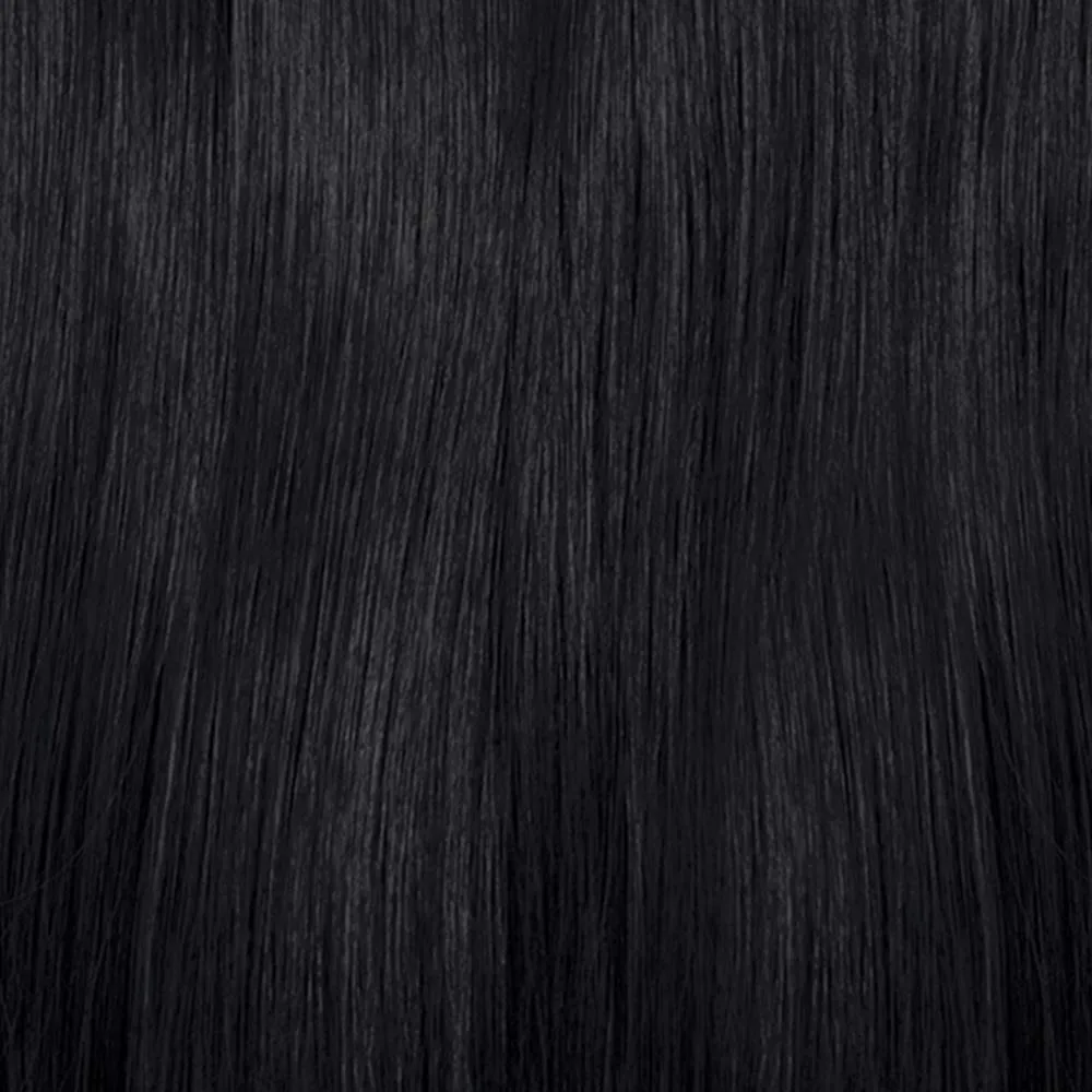 LELINTA 24" Straight Long 4 PCS Set Thick Clip in on Synthetic Hair Extensions Hairpieces for Women Dark Black