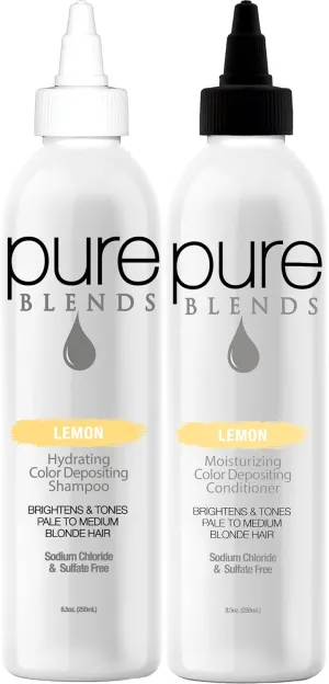 Lemon Color Depositing Shampoo & Conditioner 8.5 Oz. Prevent Color Fade & Extend Color Service on Color Treated Hair Semi Permanent Hair Dye