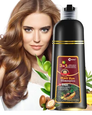 leorx Hair Dye shampoo, 3 In 1 Brown Color Shampoo Hair Dye For Refresh Hair Instant Herbal Coloring Shampoo For Women&Men - Tintes Para El Cabello Profesional
