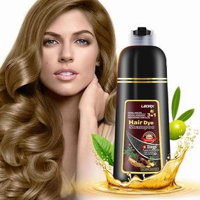 Leorx 3 In 1 Hair Dye and Color Shampoo, Chestnut Brown, 16.9 Fl Oz - Instant Herbal Refresh For Women & Men - Tintes Para El Cabello Profesional