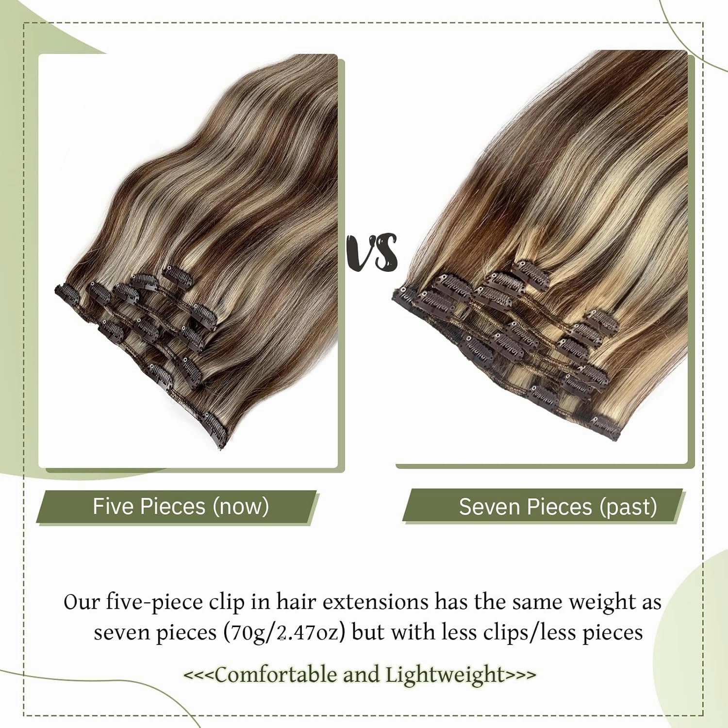 Licoville Blonde Highlight Remy Clip in Hair Extensions 22 Inch Balayage Dark Blonde Hair Extensions Real Human Hair Clip ins for Full Head 70g 5pcs