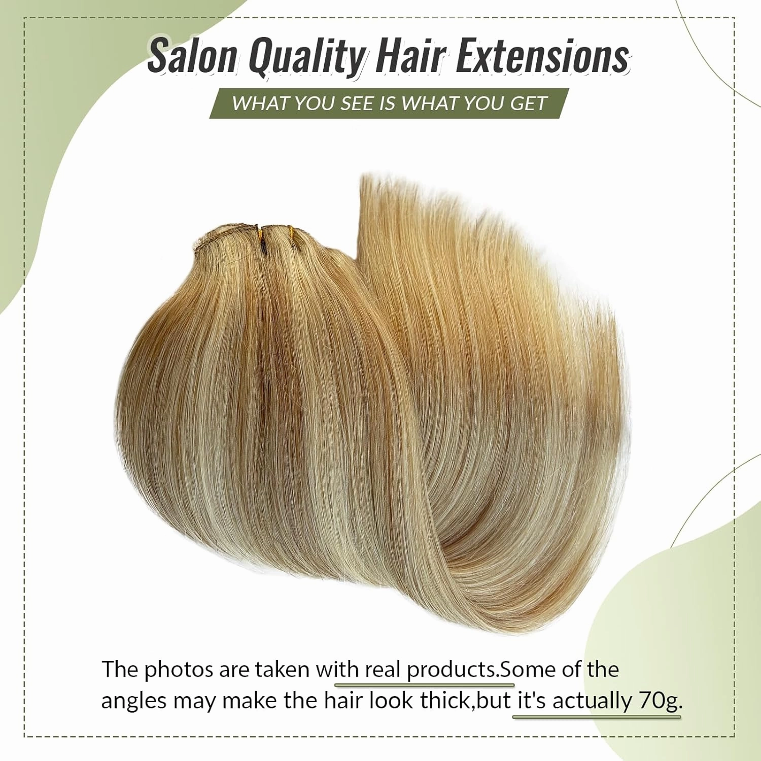 Licoville Blonde Highlight Remy Clip in Hair Extensions 22 Inch Balayage Dark Blonde Hair Extensions Real Human Hair Clip ins for Full Head 70g 5pcs