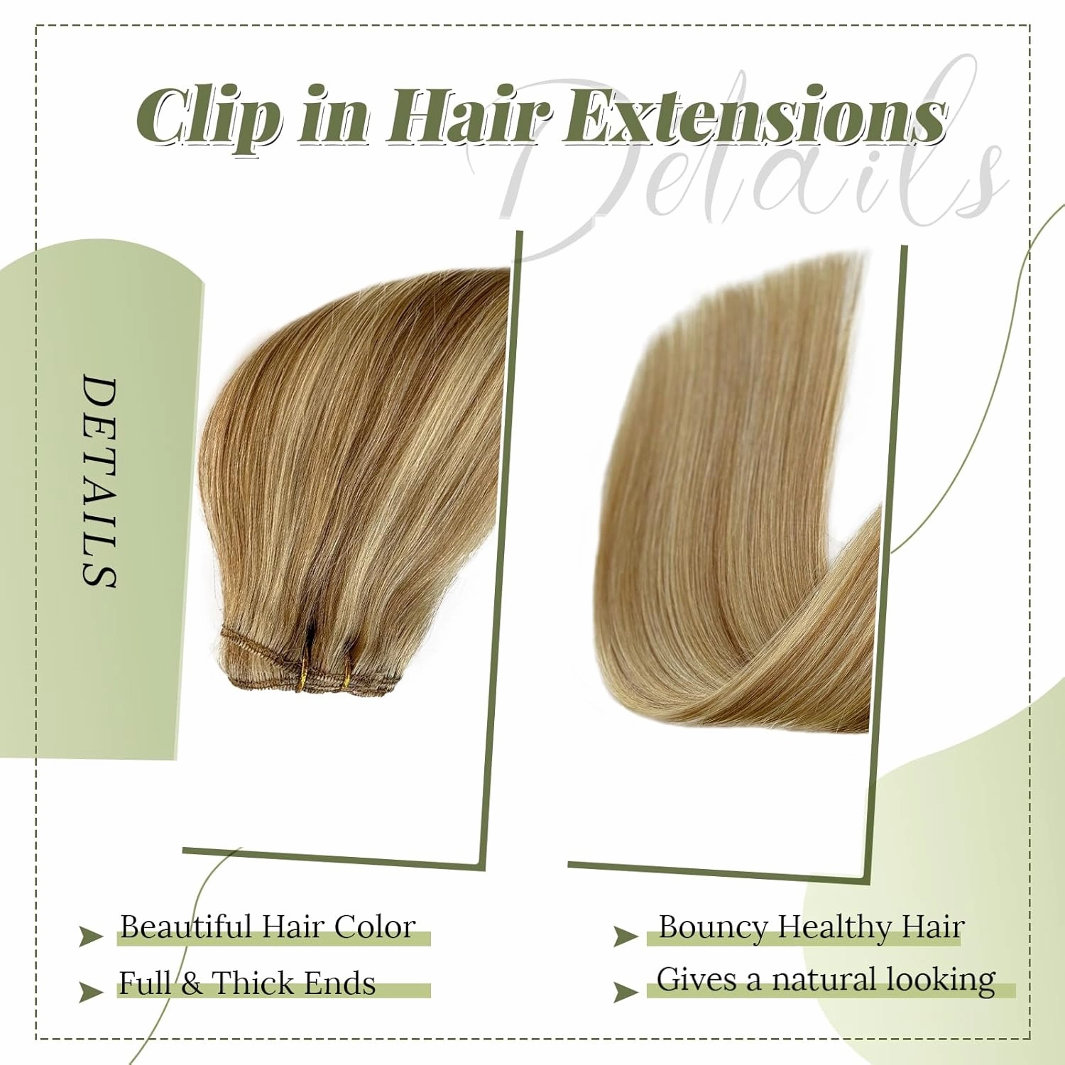 Licoville Blonde Highlight Remy Clip in Hair Extensions 22 Inch Balayage Dark Blonde Hair Extensions Real Human Hair Clip ins for Full Head 70g 5pcs