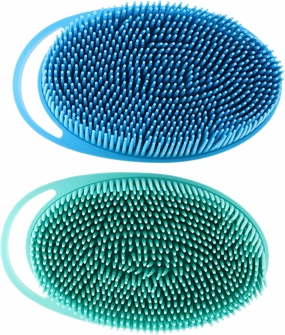 LIFKOME 2pcs Silicone Bath Scrubber Exfoliating Body and Face Cleansing Brush for Shower Essentials Soft and Gentle for Adults and Relaxing Massage and Skin Care