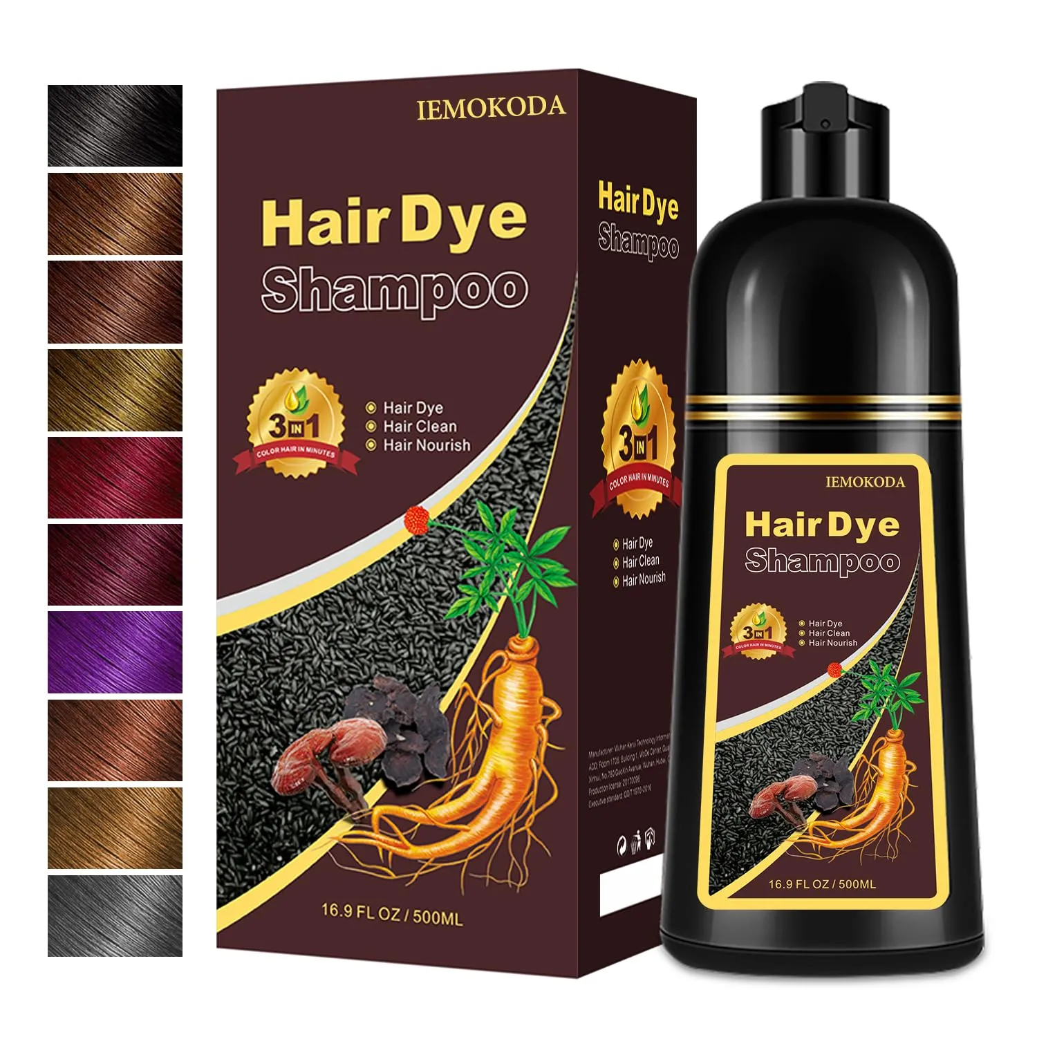 Light Brown Hair Dye, Hair Dye Shampoo for Women & Men, Color Shampoo Hair Dye, Shampoo Para Pintar El Cabello 16.9 Fl Oz, Safe and Natural Champu Para Canas (Light Brown)