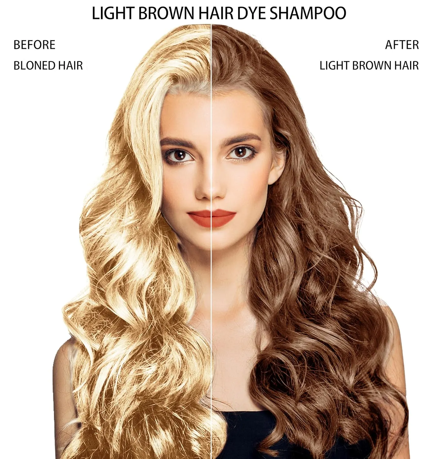 Light Brown Hair Dye Shampoo for Women Men, Instant Gray Hair Coverage Natural Herbal Hair Color Shampoo 3 In 1 champu para canas