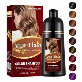 Light Brown Hair Dye 16.9 Fl Oz, Argan Oil Light Brown Hair Shampoo, 3 in 1 Hair Dye Shampoo, Easy To Use, Semi-Permanent Hair Color Shampoo (Light Brown)
