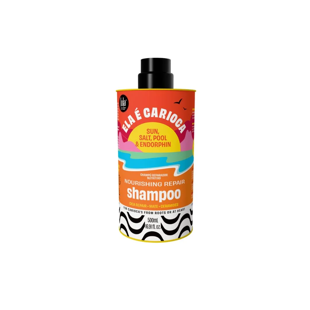 Lola From Rio - Ela E Carioca - Shampoo For All Hair Types, Gently Cleanses, For Strong, Healthier Hair, Protection from UV Rays, Hard Waters, and Post Exercise Sweat17.64 Fl oZ