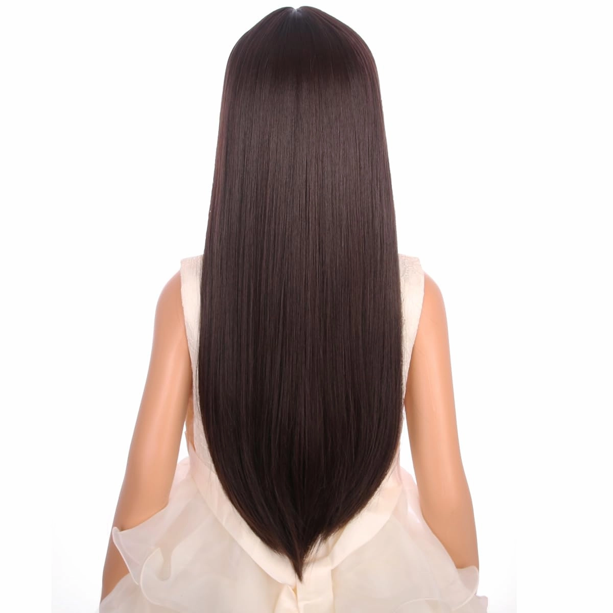 Long Brown Wig with Bangs for Kids Child Mixed Brown Long Girls Wigs Girls Synthetic Cosplay Party Rose Net Wig