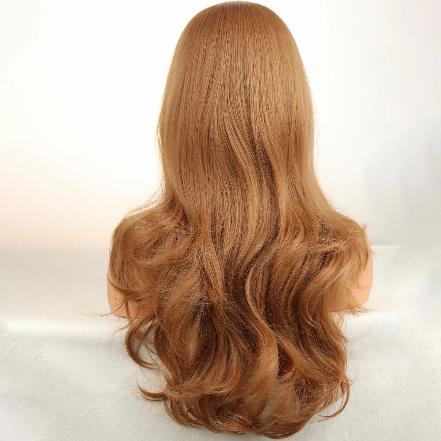 Long Brown Wigs for Women Girls Light Brown Wig Middle Part Curly Wavy Wig Heat Resistant Synthetic Wigs for Cosplay Costume Party