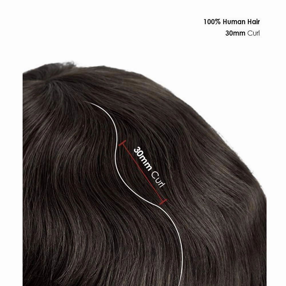 Lordhair Human Hair Toupee for Men French Lace Front Hair Systems 0.1mm Injected Thin Skin Attached with Diamond Lace 8x10 Inches, Dark Brown Color 2