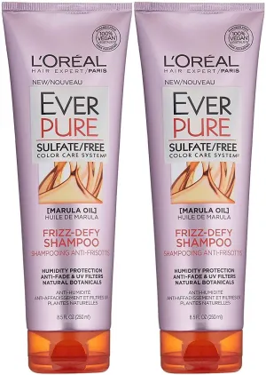 L’Oreal Paris EverPure Sulfate Free Frizz Defy Shampoo, 8.5 Ounce (Pack of 2)