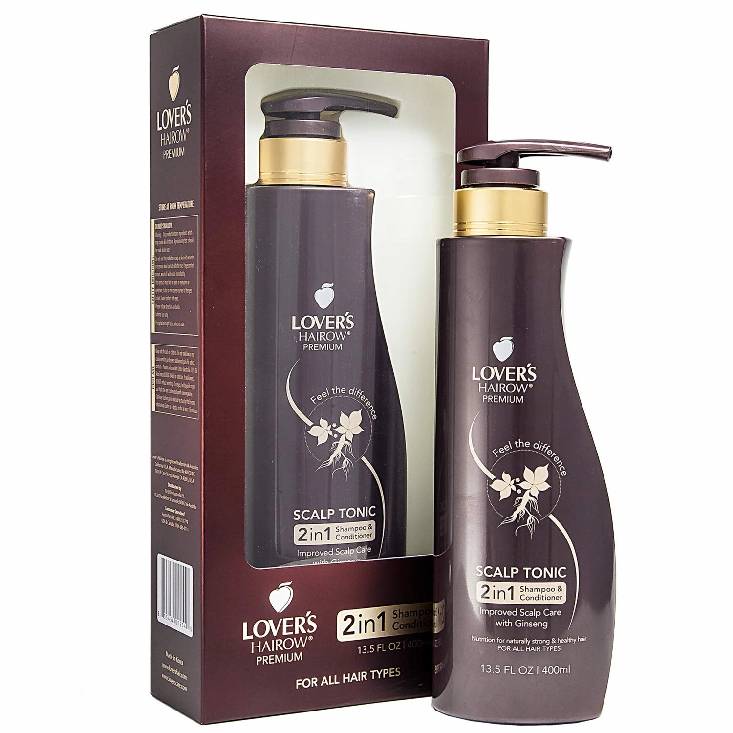 Lover's Hairow Premium - 2in1 Shampoo & Conditioner (13.5 fl. oz/400 ml)