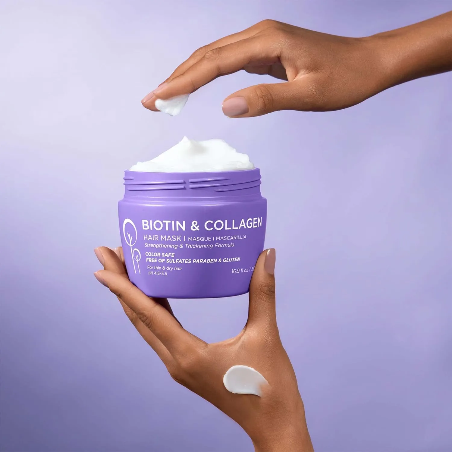 Luseta Biotin Collagen Hair Mask for Dry & Damaged Hair 16.9 Oz, Strengthening & Thickening Treatment Deep Conditioning Hair Treatment